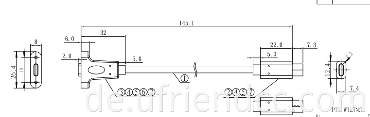 OEM USB C Locking Männlich an weibliche Panel Flush Mount Verlängerung USB3.1 Typ C mit Schraube